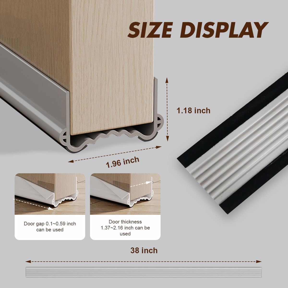 Door Bottom Seal Wind and Noise Barrier 38 inch