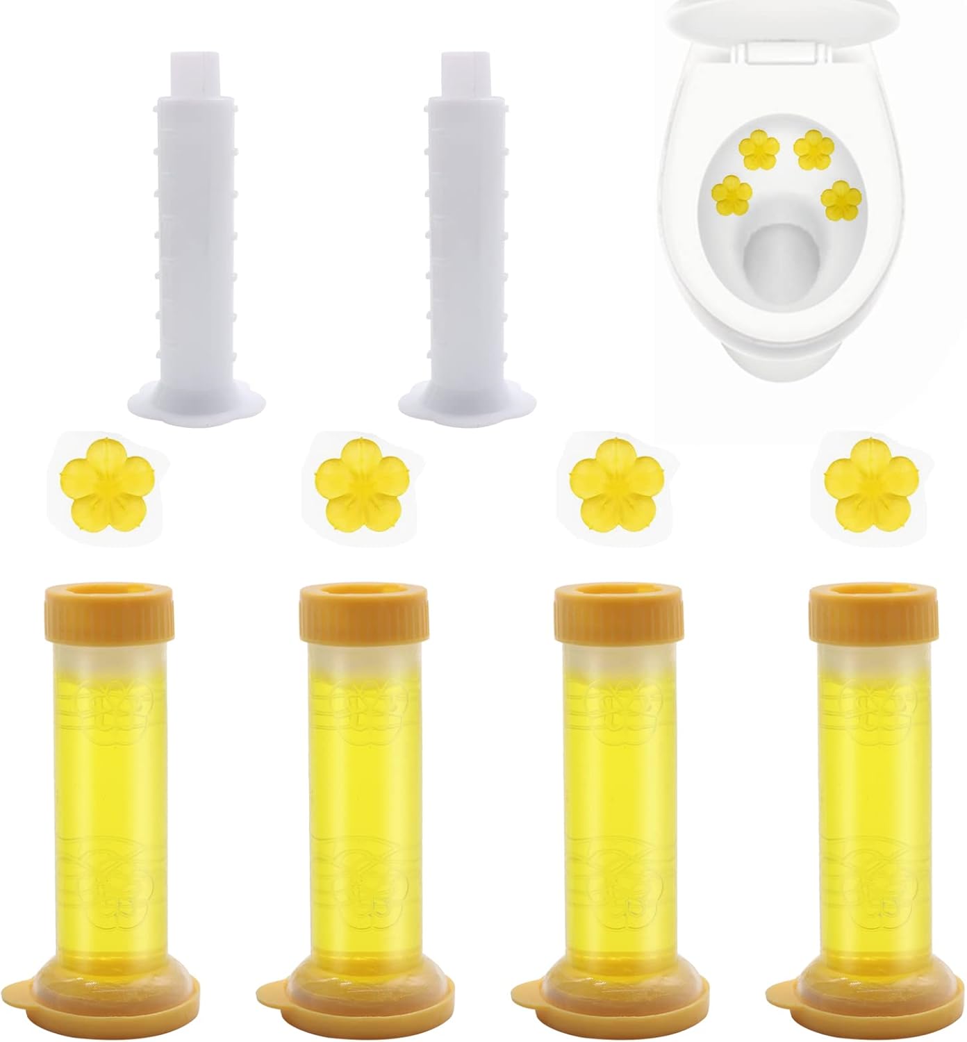 Flower Scent Toilet Gel Stamp Refills 4PCS