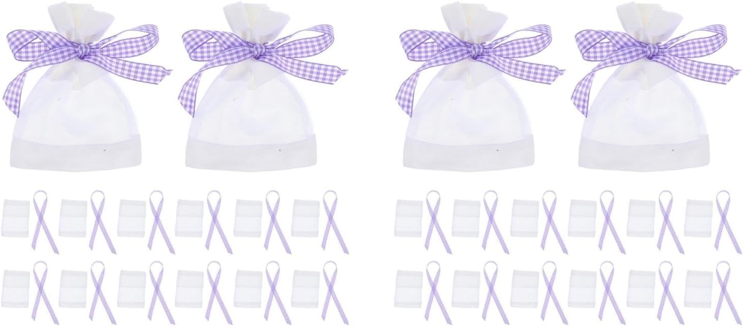 LOGOFUN 40pcs Lavender Sachet Bags with Window Design