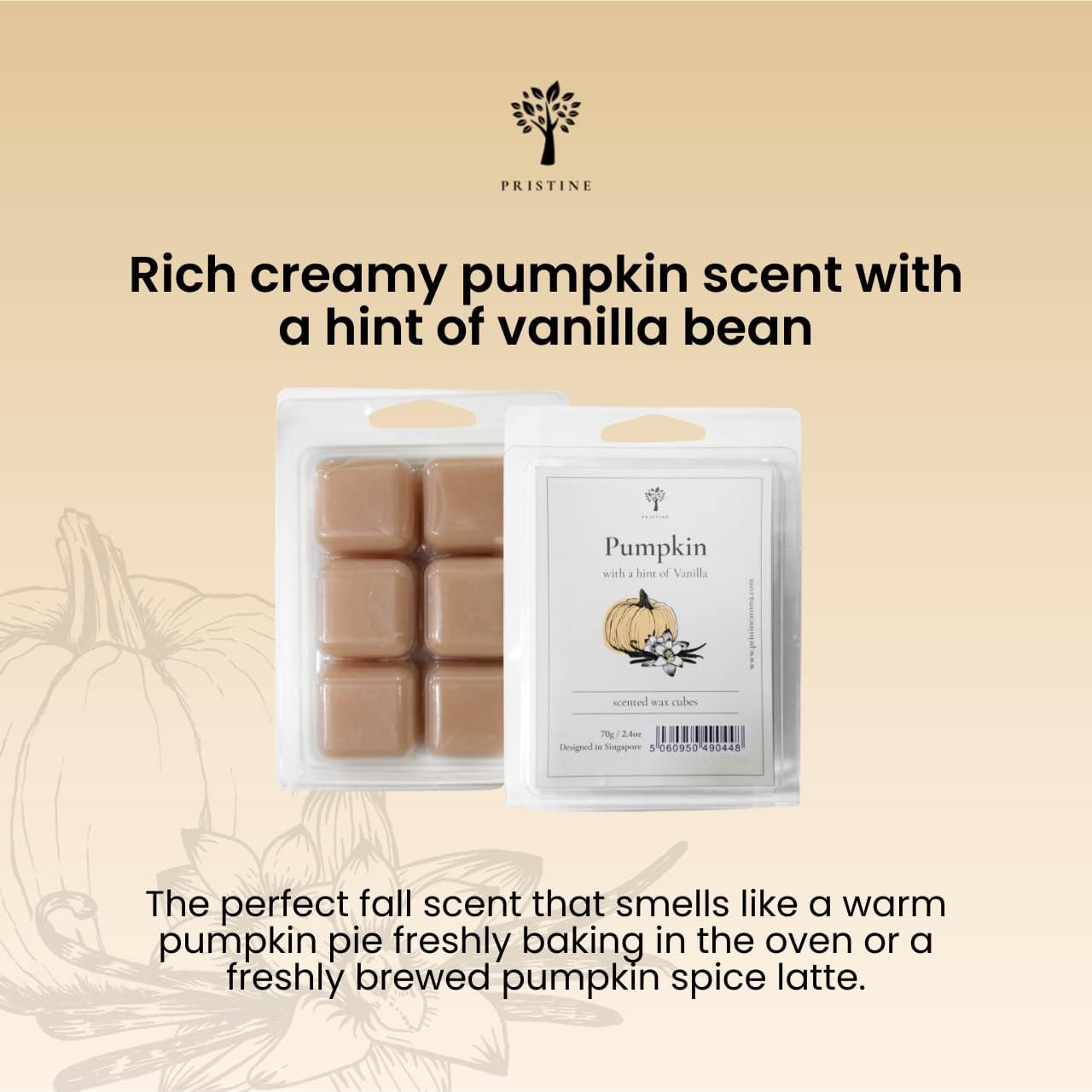 Pristine Scented Wax Melts Candles Set With Tea Light Warmer
