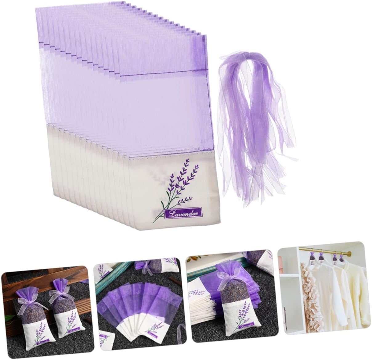 Alipis Lavender Sachet Bags 50pcs Set for Dried Lavender Storage