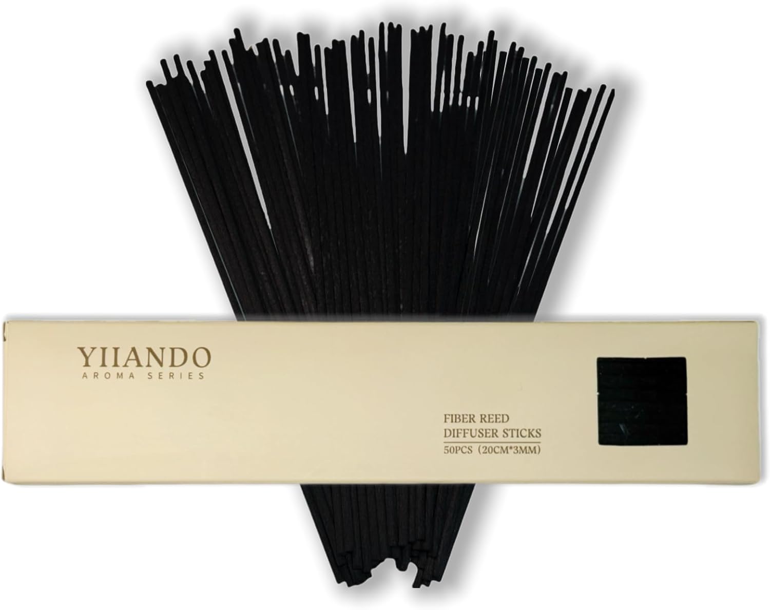 50pcs Eco-Friendly Unscented Reed Diffuser Sticks - Black