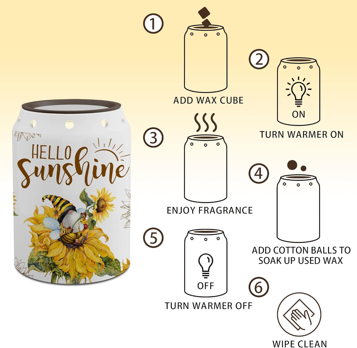 Pinata Sunflower Summer Decor Wax Warmer
