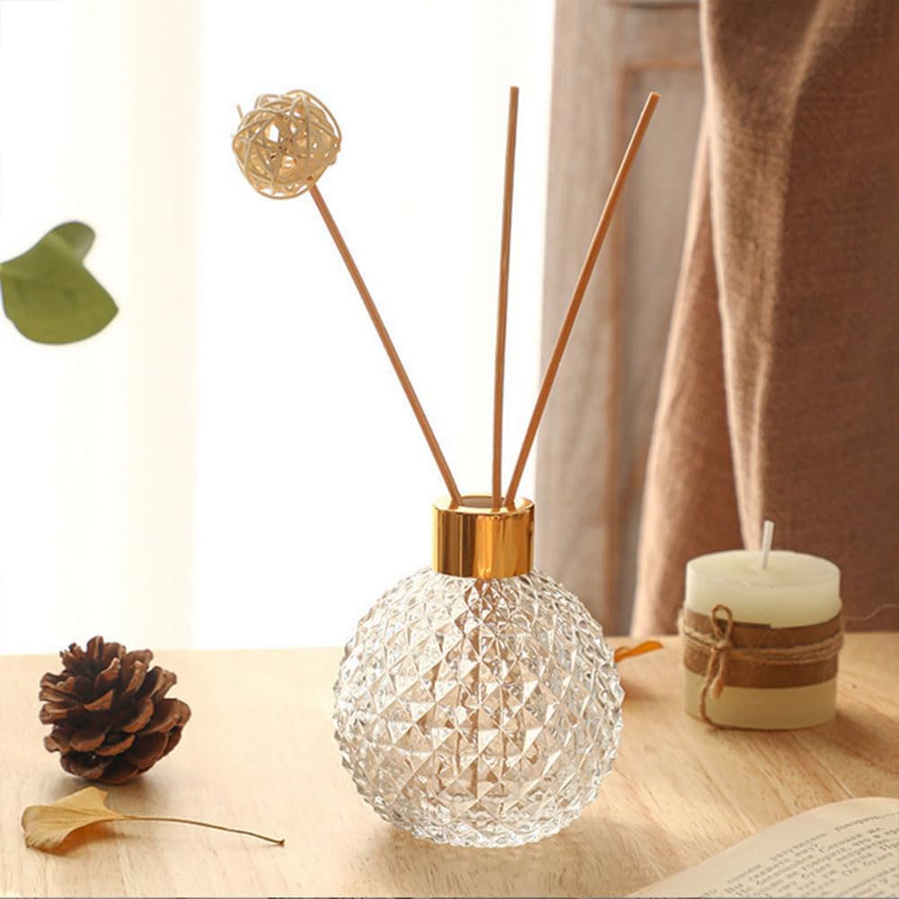 200ml Clear Glass Diffuser Bottle with Gold Cap