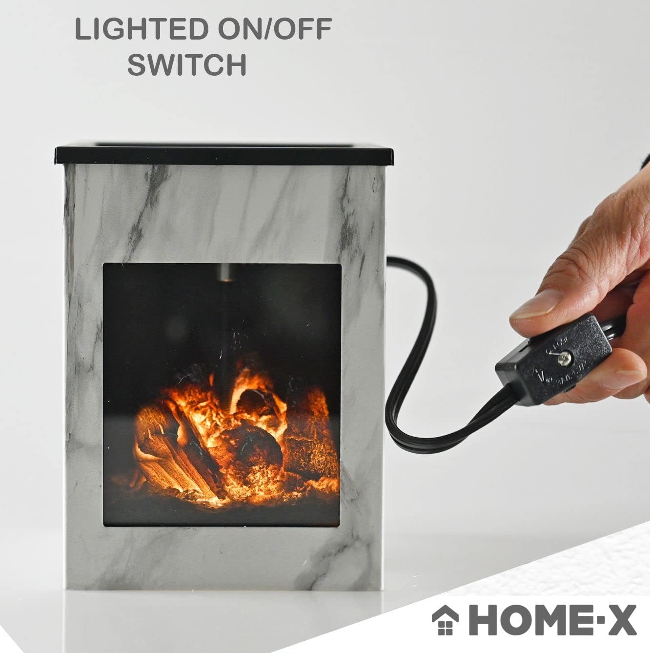 Home-X Glowing Fireplace Wax Warmer with Electric Flame