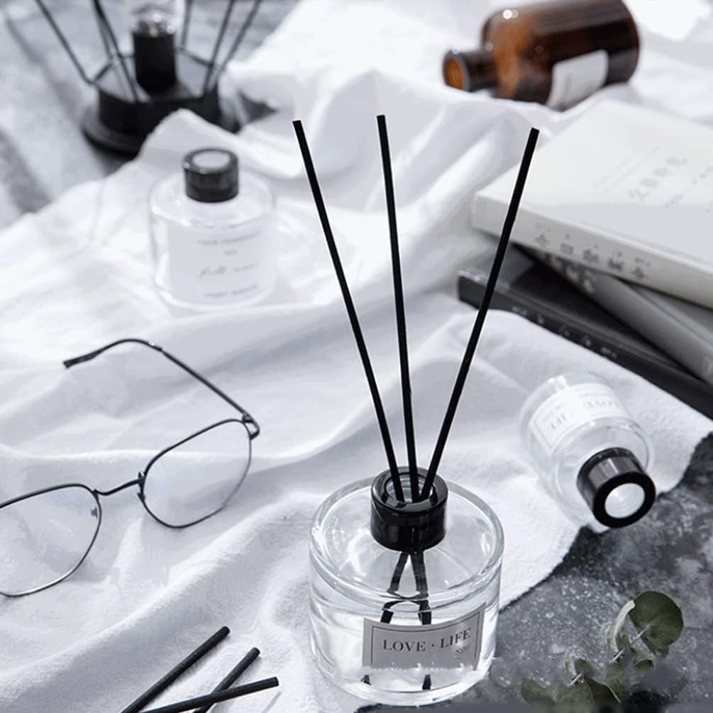 2Pcs 50ml Clear Glass Diffuser Jars with Black Lids