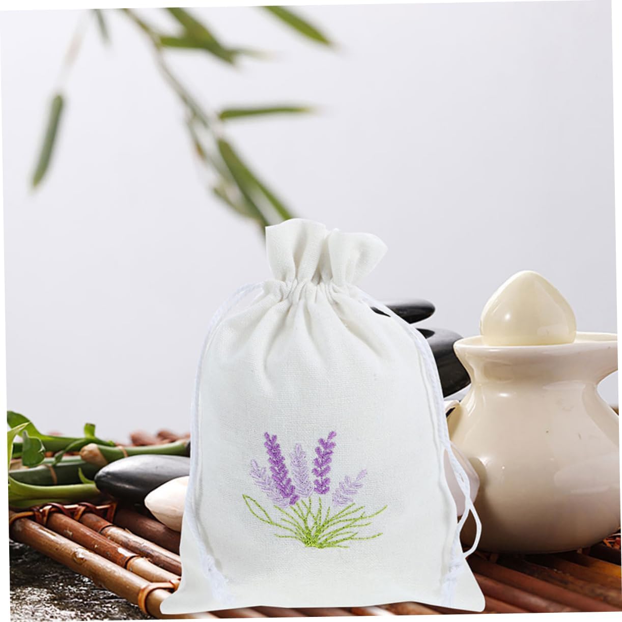 Zerodeko 4pc Lavender Sachet Bags Drawstring Pouches for Clothes