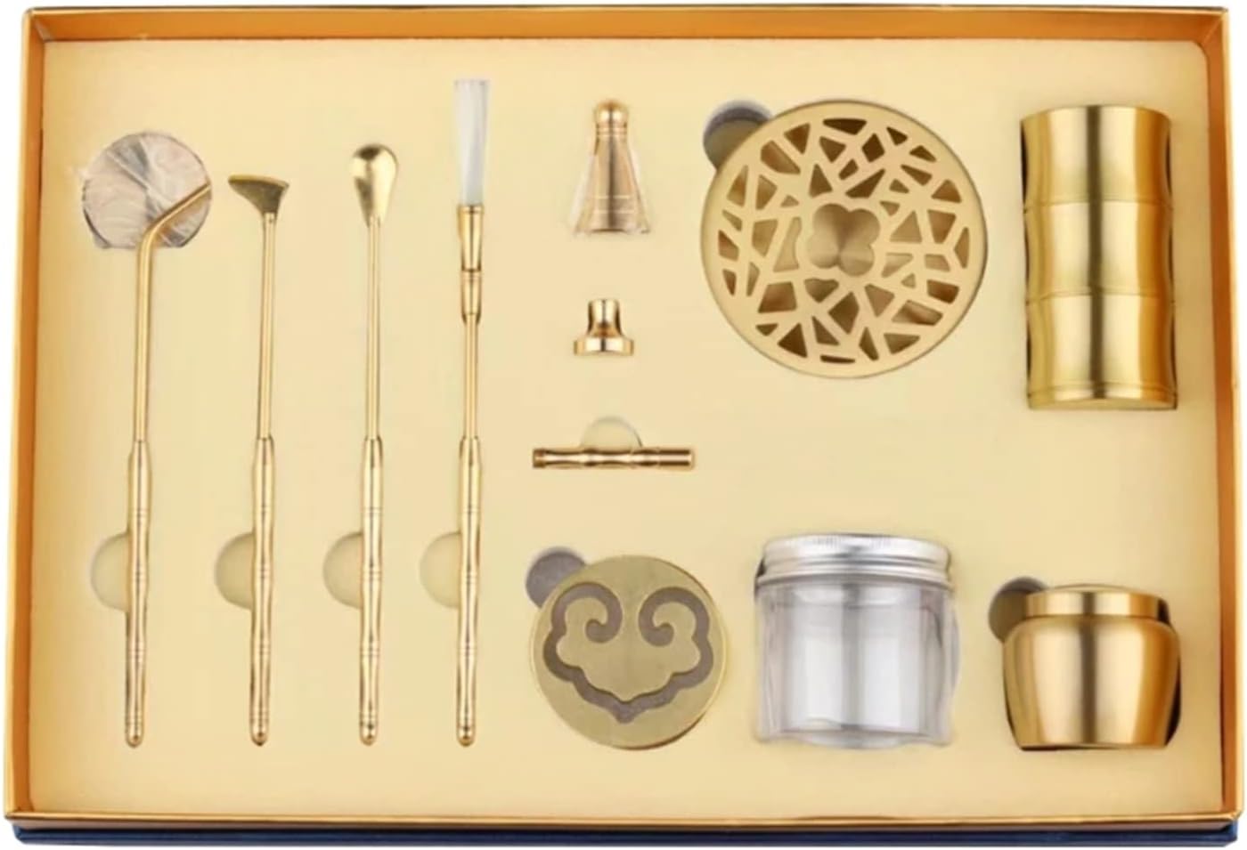 11 Pcs Brass Incense Making Kit with Mold Spoon Press Shovel Brush Bottle