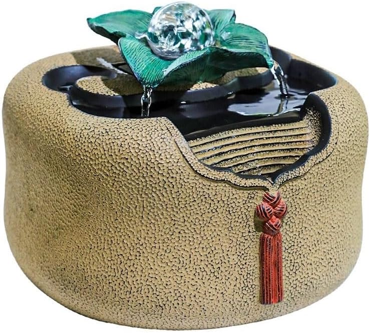 Yellow Resin Tabletop Fountain with Circulating Water