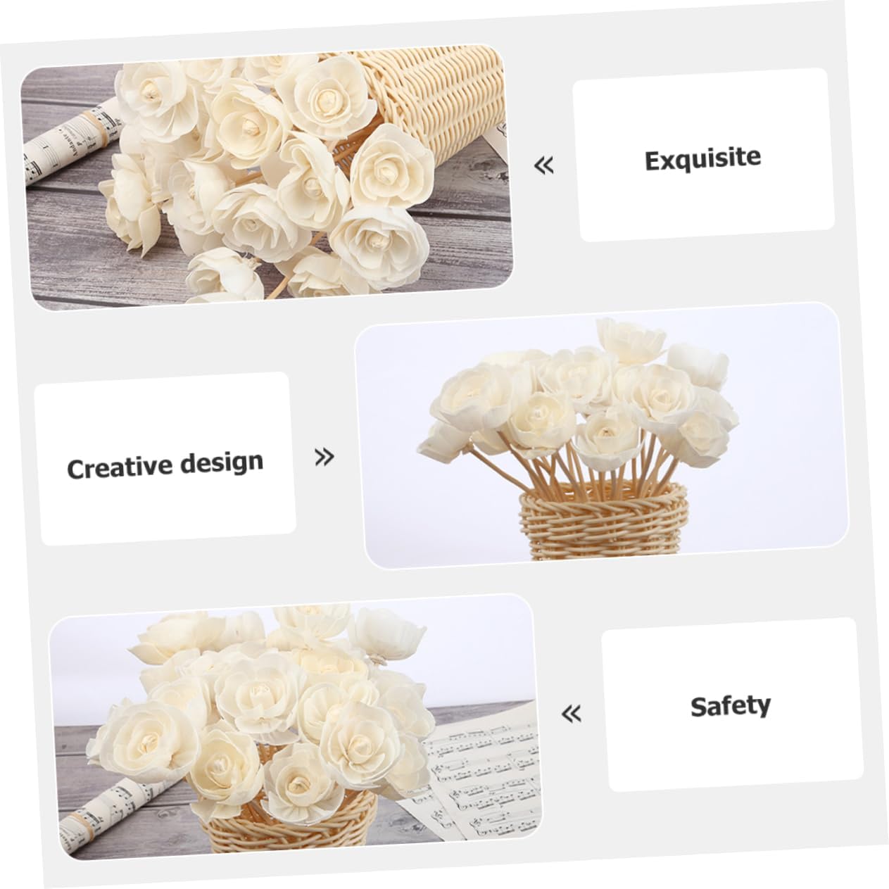 Healifty 5PCS Wicker Diffuser Sticks for Home Fragrance