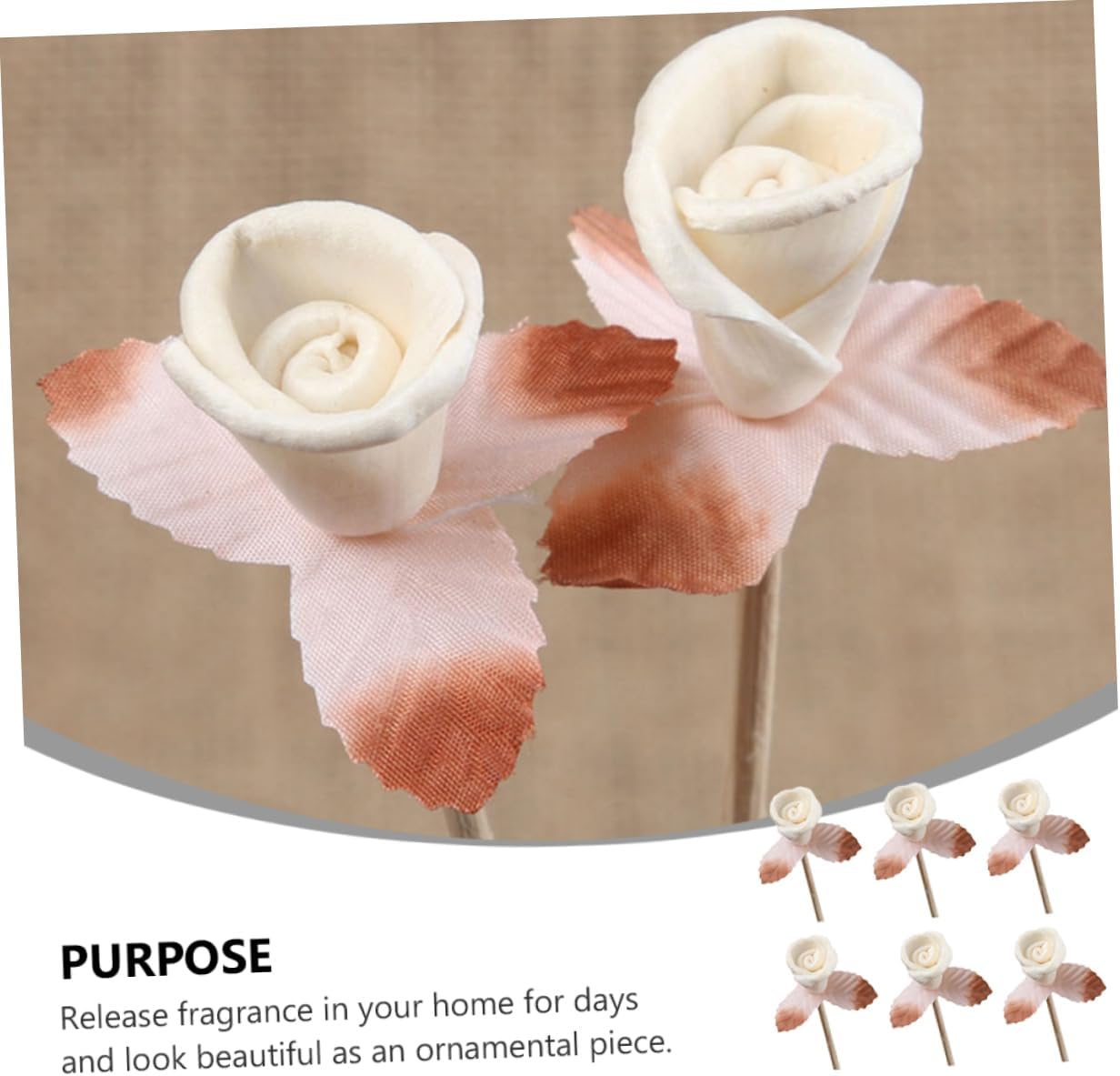 ORFOFE 6 Pcs Flower Rattan Diffuser Sticks for Home Fragrance Enhancement
