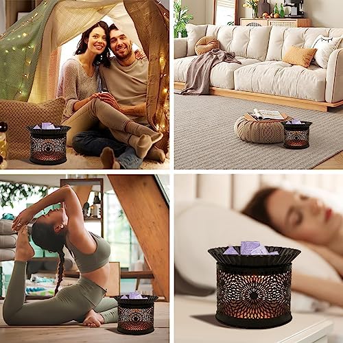 Electric Wax Melt Warmer Decorative Candle Burner Black Daisy