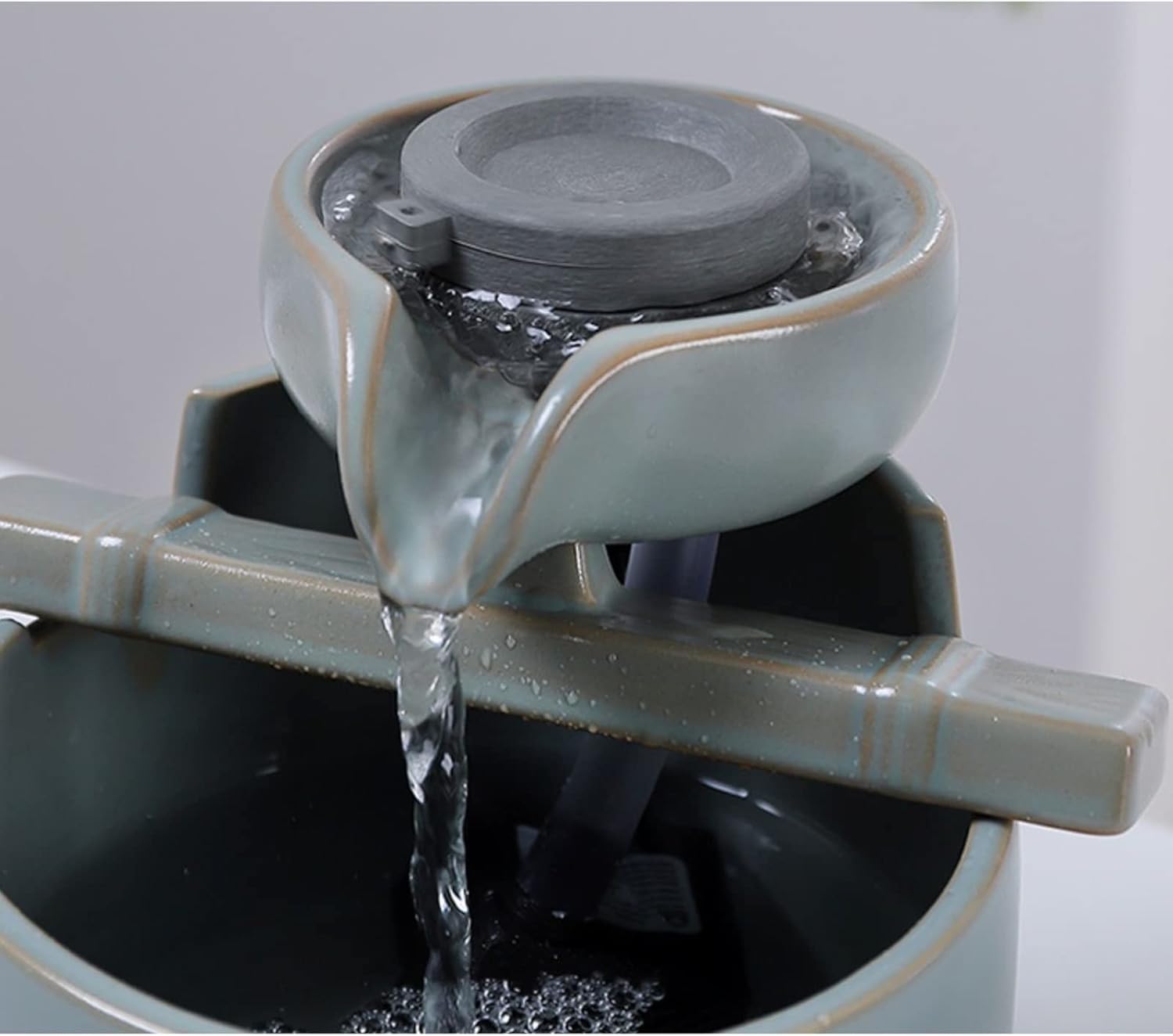Tabletop Fountain Mini Ceramic Indoor Fountain for Living Room Office Bedroom
