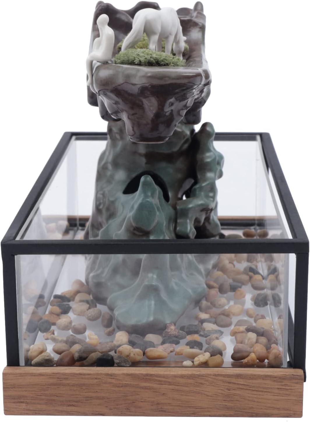 WOHAIPA Tabletop Fountain with Fish Tank and Rockery