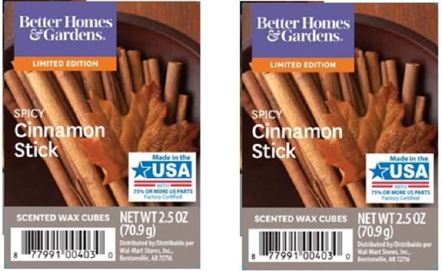 Better Homes Gardens Cinnamon Scented Wax Cubes 25 oz 2 Pack