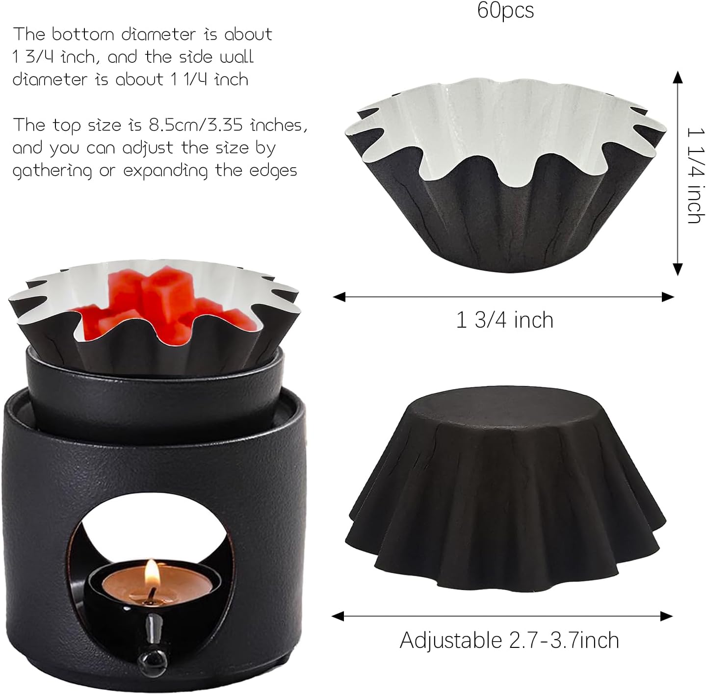 Jolbndcv 60 Pcs Leakproof Wax Melt Cups