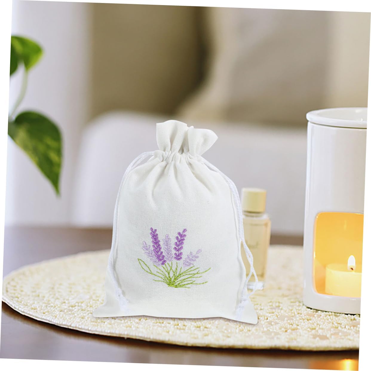 Zerodeko 4pc Lavender Sachet Bags Drawstring Pouches for Clothes
