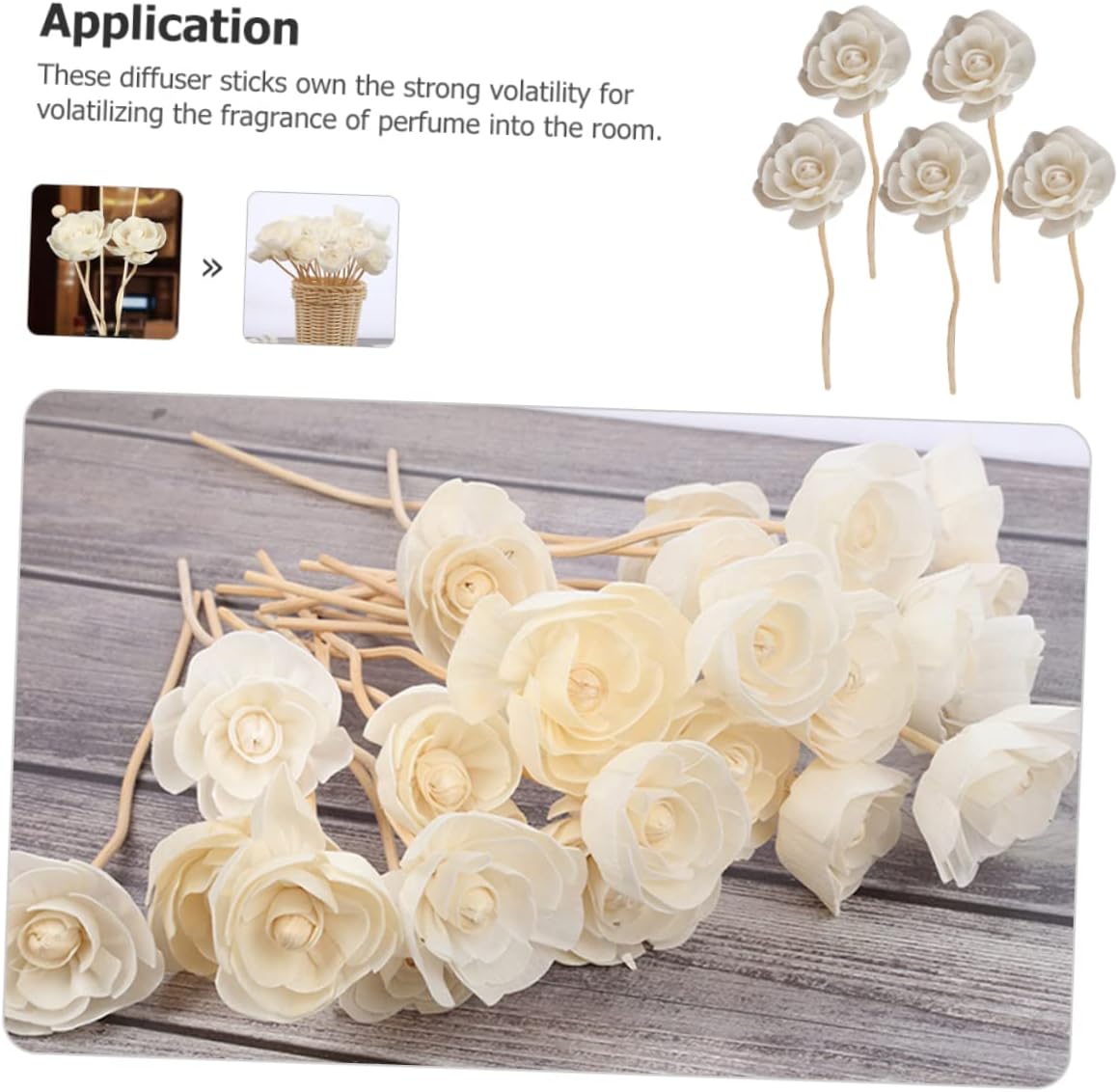 Healifty 5PCS Wicker Diffuser Sticks for Home Fragrance