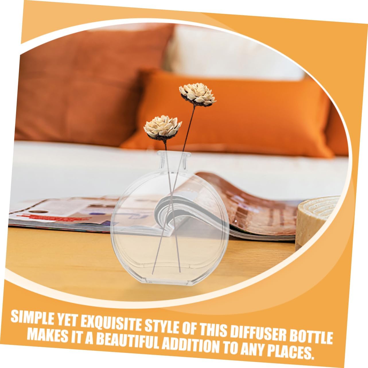 PRETYZOOM 5set Glass Diffuser Bottle with Gold Stopper