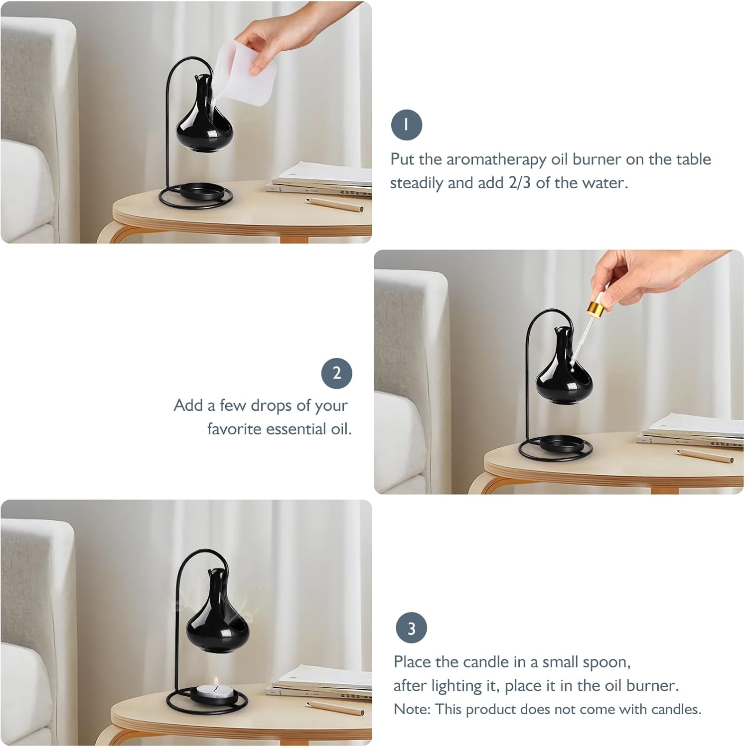 WDCD Hanging Cauldron Metal Wax Melt Burner