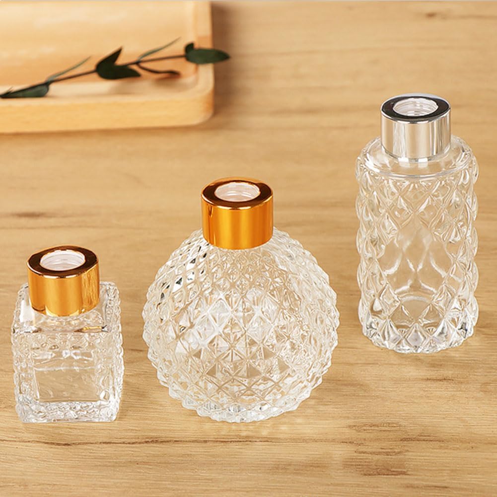 200ml Clear Glass Diffuser Bottle with Gold Cap