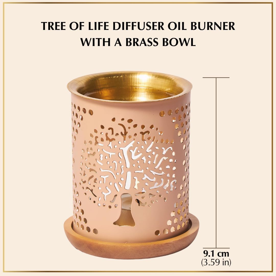 Dukhni Tree of Life Oil Burner with Brass Bowl