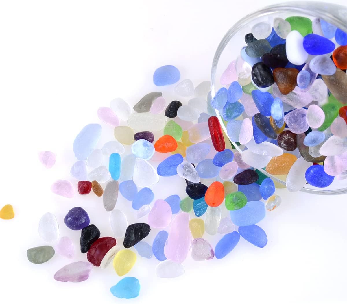 KINGOU Sea Glass Rocks 155 Ounce Frosted Candy Stones Vase Filler