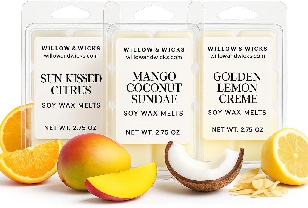 Willow Wicks Citrus Daydream Trio 3 Pack Soy Wax Melt Bundle