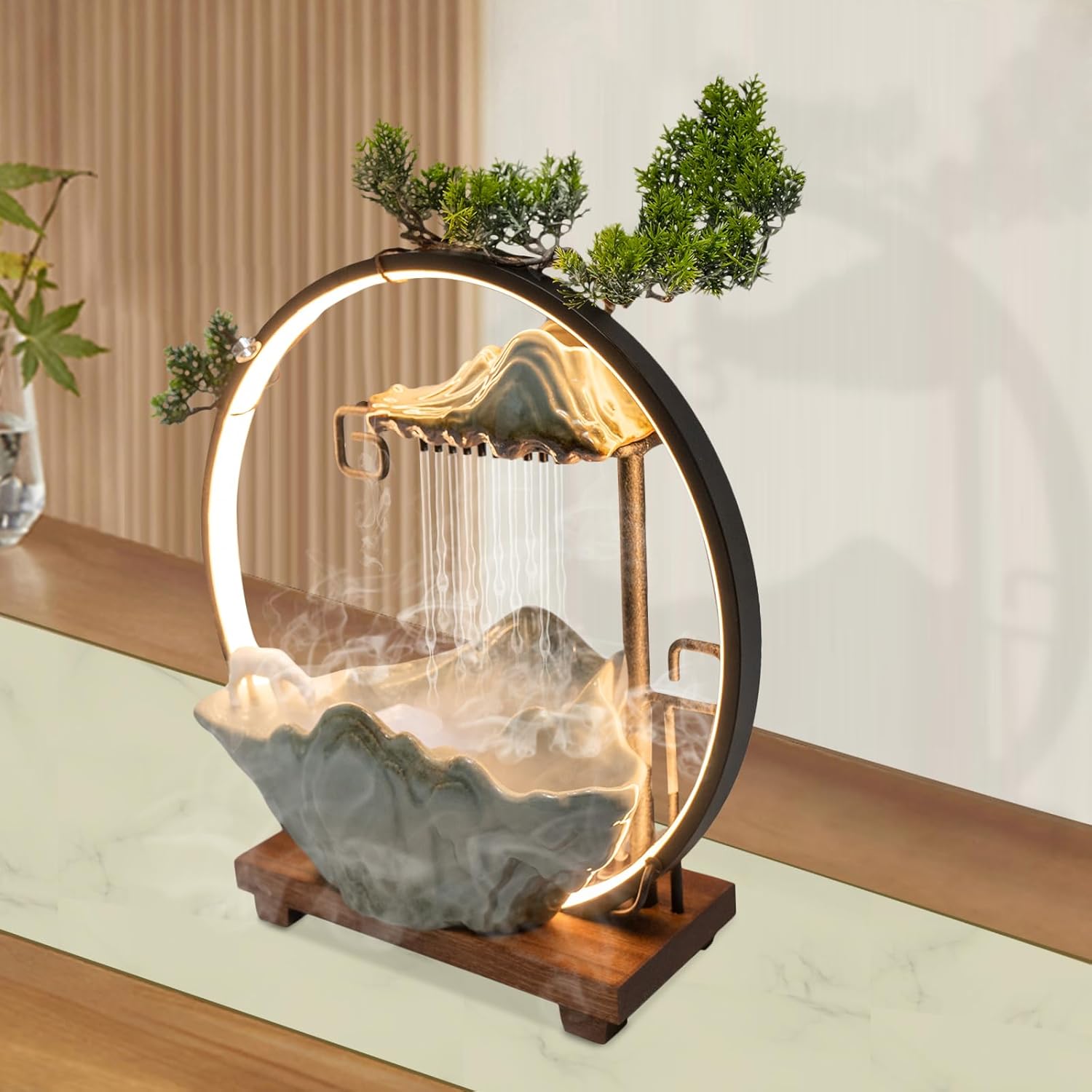 Indoor Waterfall Fountain with LED and Mist