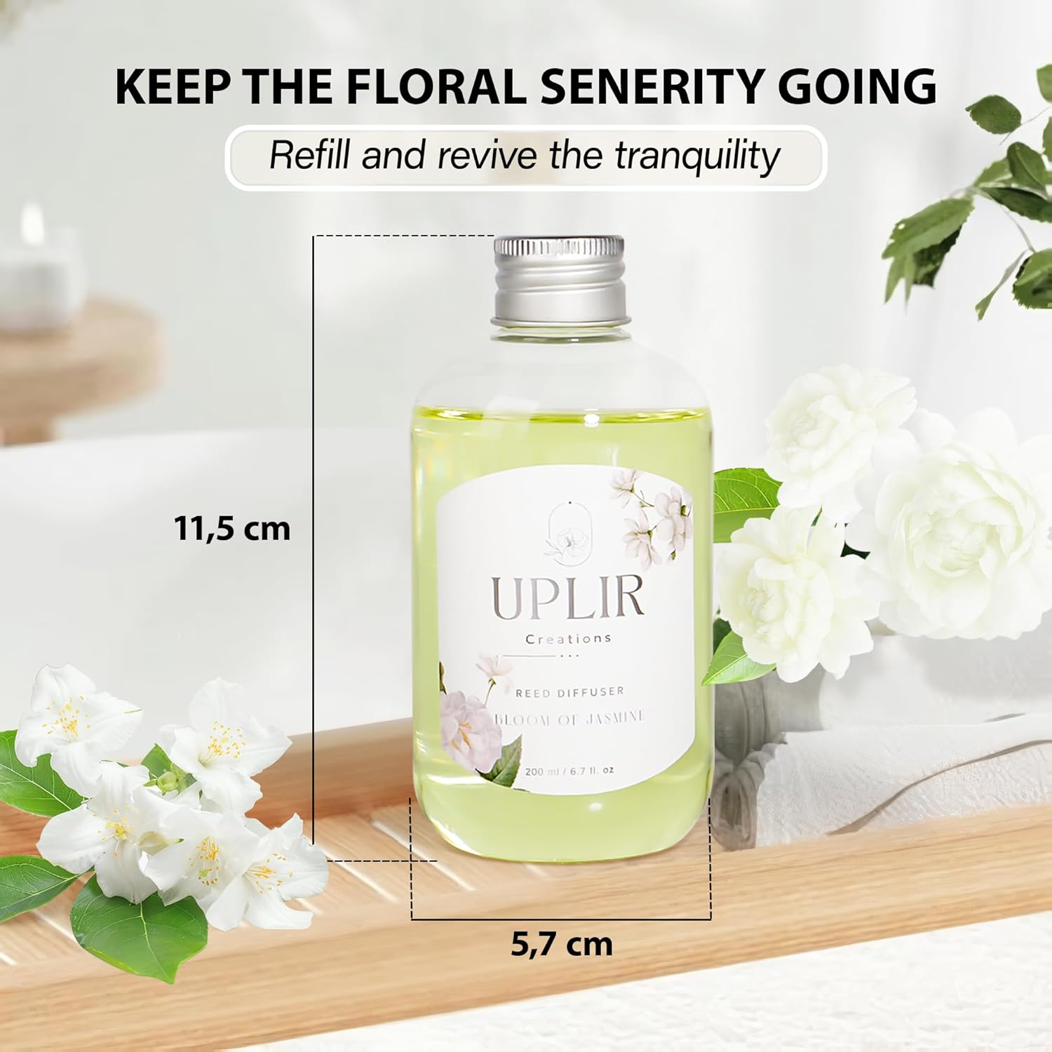 White Tea Jasmine Essential Oil Refill 67 OZ with 5 Sticks