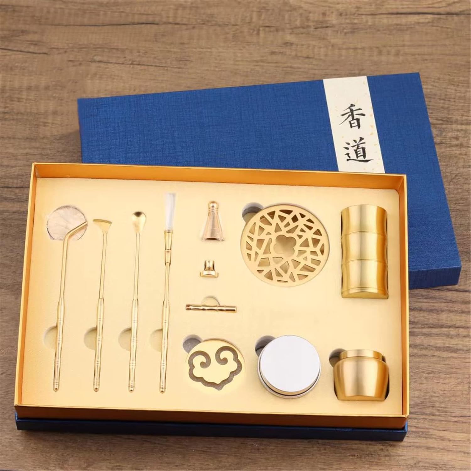 11 Pcs Brass Incense Making Kit with Mold Spoon Press Shovel Brush Bottle