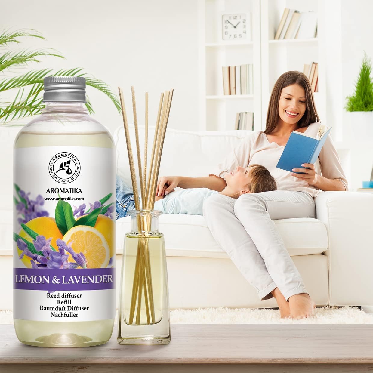 AROMATIKA Lemon Lavender Reed Diffuser Refill 17 Fl Oz