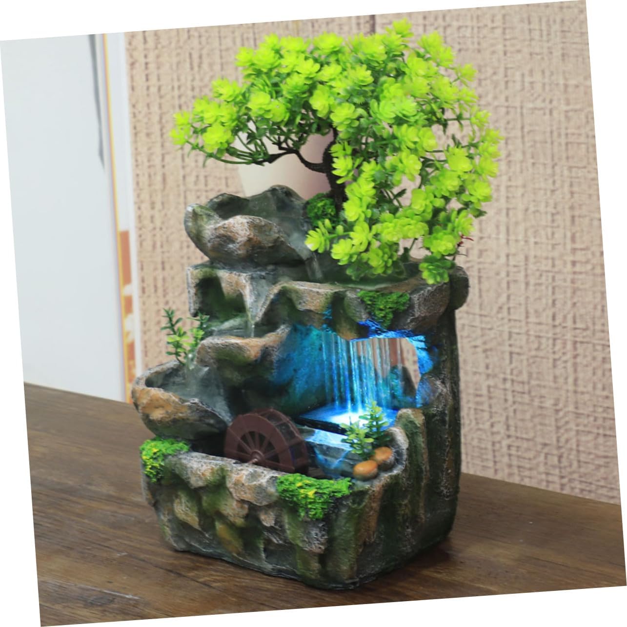 LIFKOME Tabletop Fountain Waterfall Indoor Decor