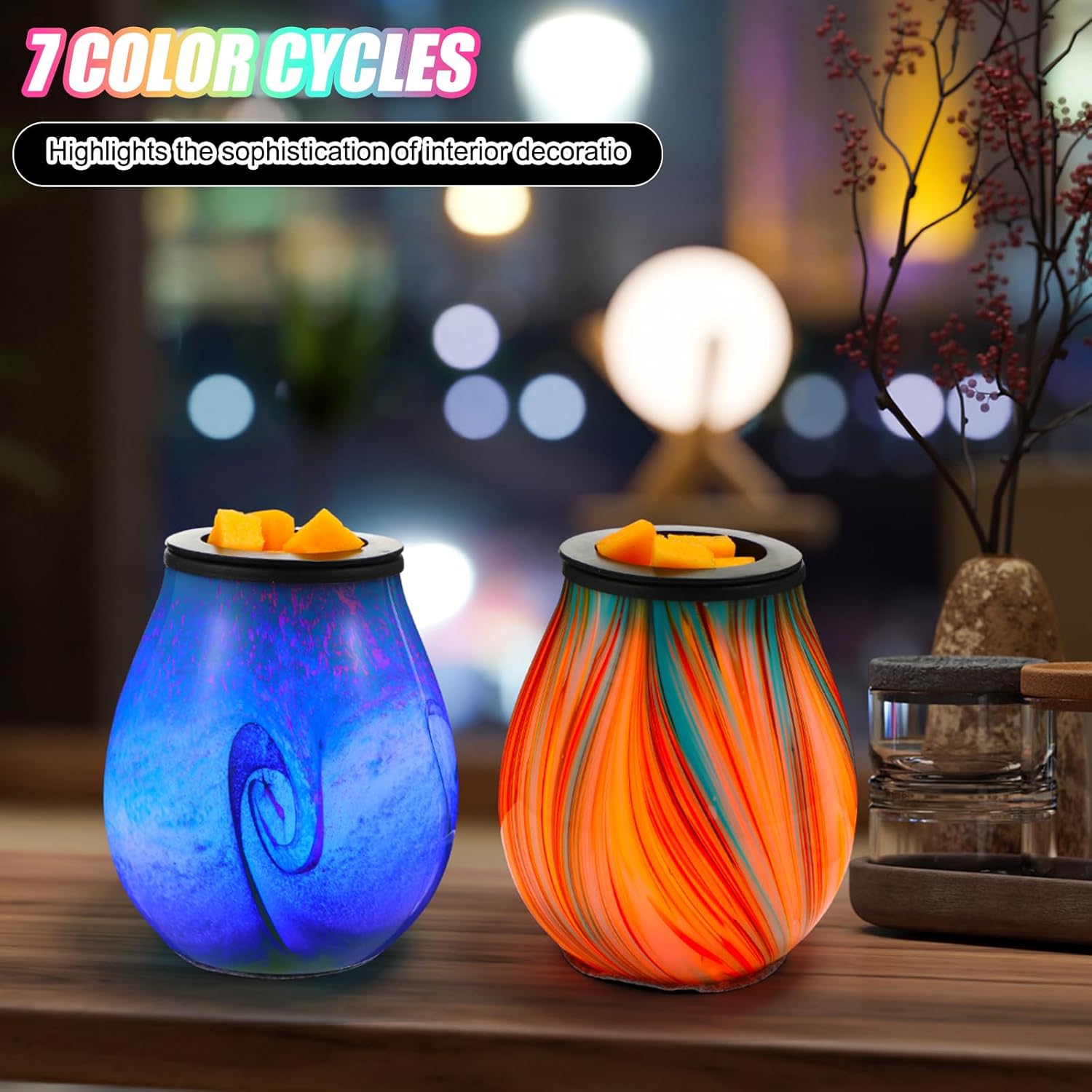 Tujoe 2 Pcs Electric Wax Melter with LED Light and PTC Heating
