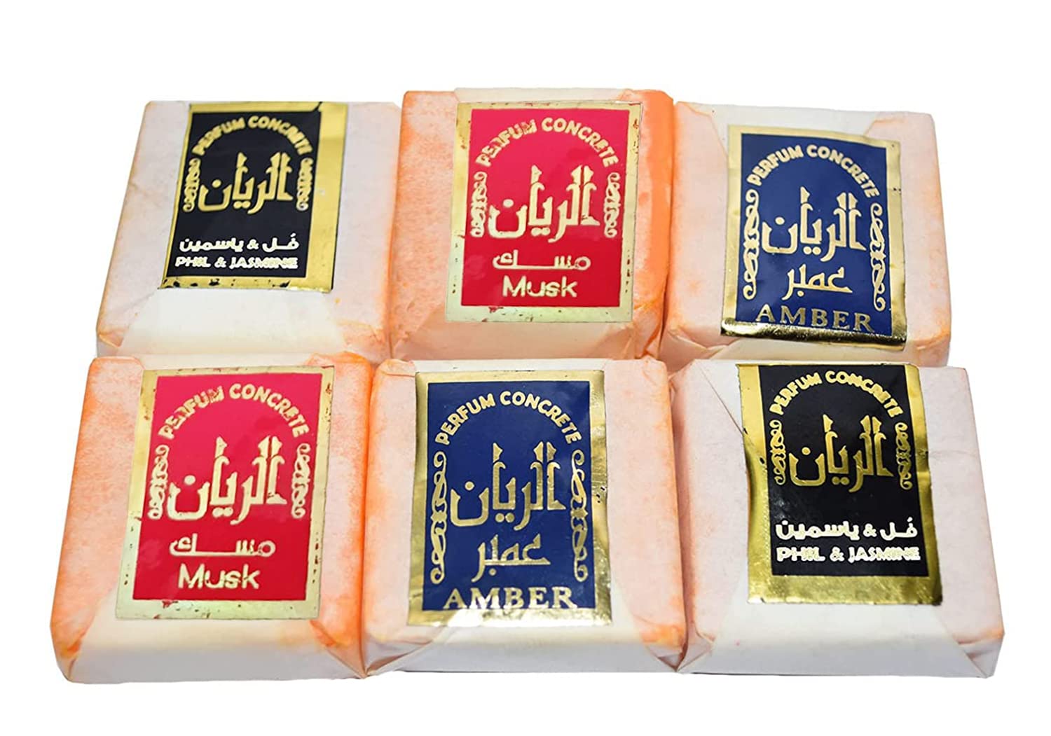 6 Pcs Islamic Solid Perfume Musk Amber Cube Halal