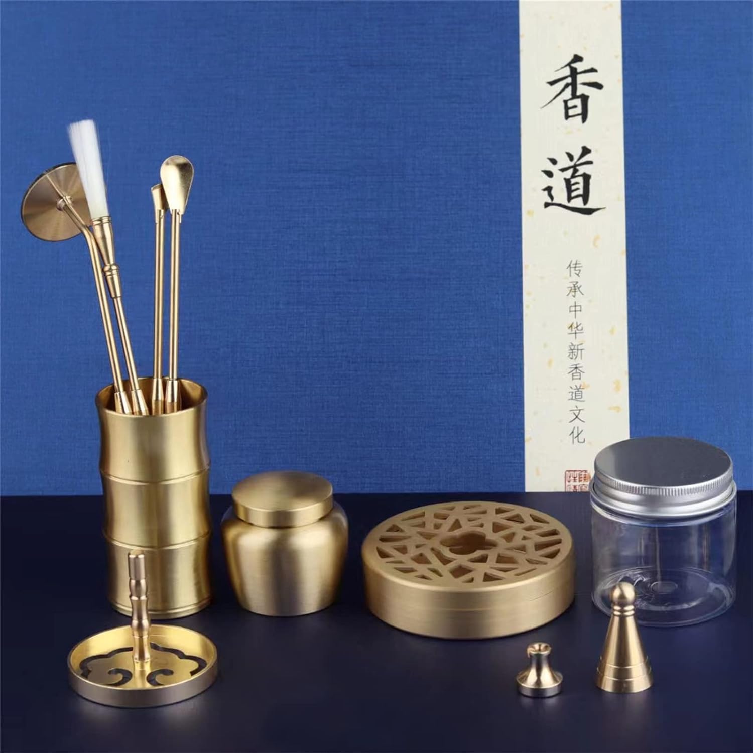 11 Pcs Brass Incense Making Kit with Mold Spoon Press Shovel Brush Bottle