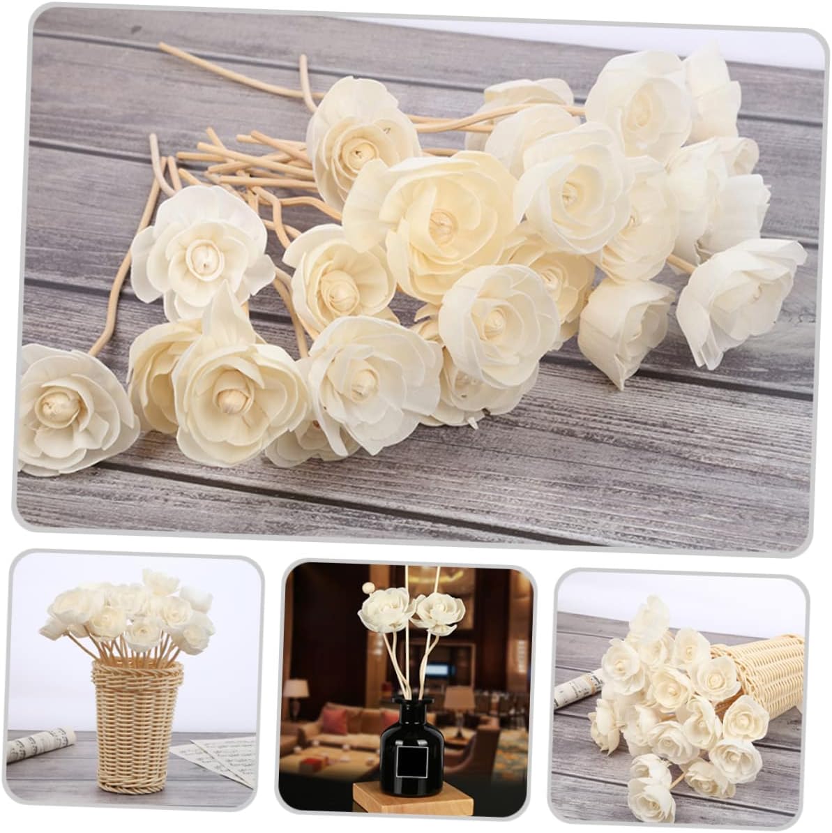 Healifty 5PCS Wicker Diffuser Sticks for Home Fragrance