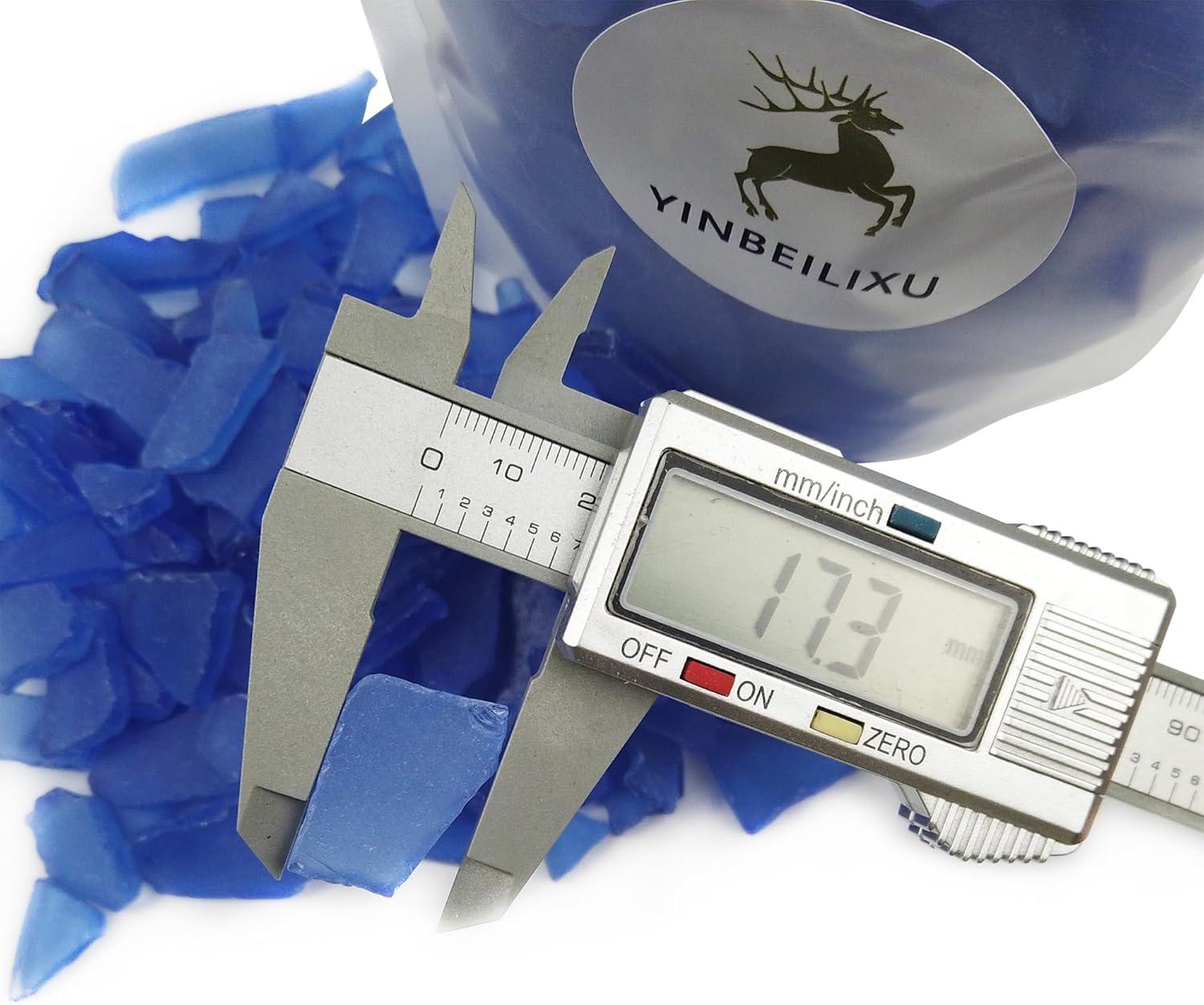 Blue Sea Glass for Crafts and Decor 13oz