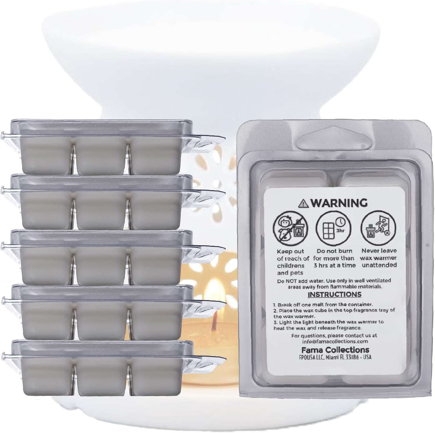 FAMA COLLECTIONS Scented Soy Wax Melts 6 Pack Set 36 Cubes Vol 1
