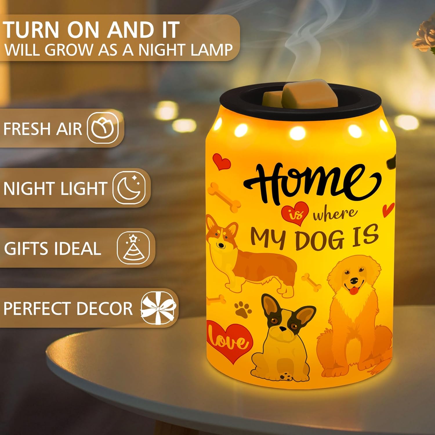 Dog Wax Melt Warmer Ceramic Dog Decor Cozy Home Fragrance