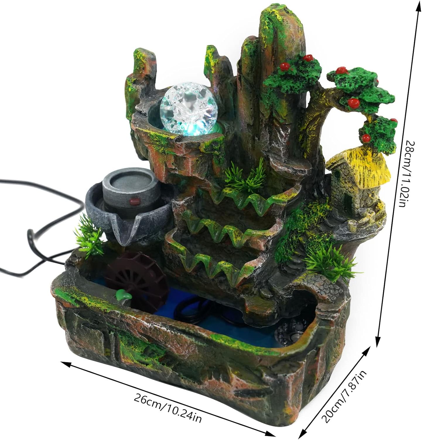 Genseino Rockery Fountain with LED Lights and Atomizer