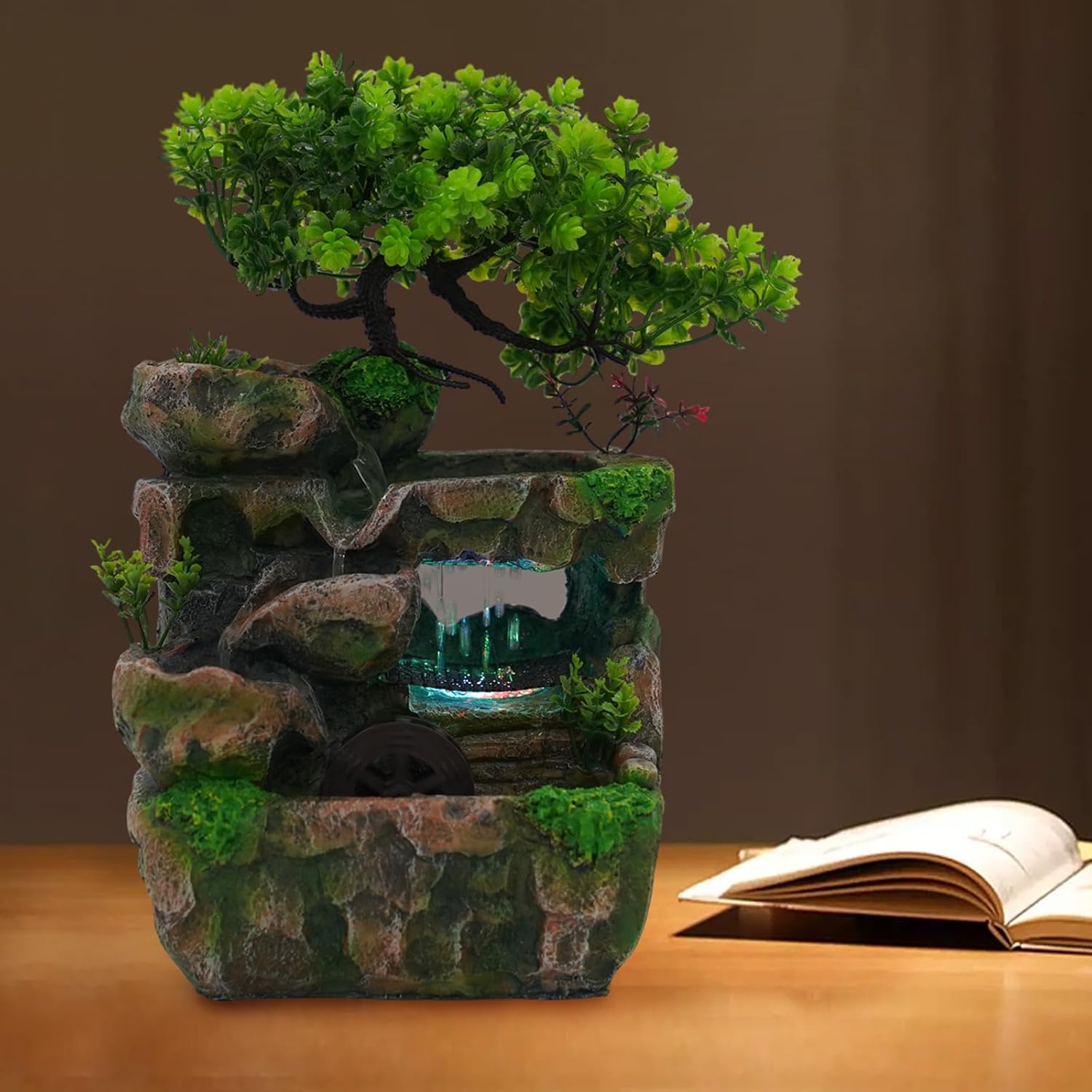 Waterfall Fountain Tabletop Ornament with LED Light