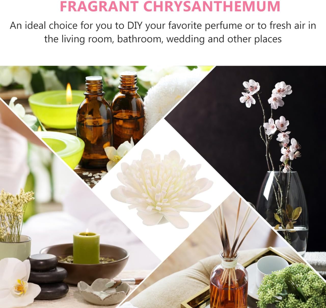 100pcs White Floral Reed Diffuser Aromatherapy Accessories