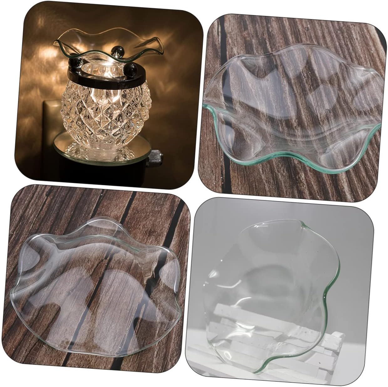2pcs Glass Essential Oil Diffuser Plates for Candle Warmers