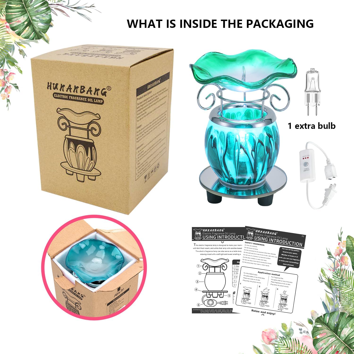 Hunanbang 3 In 1 Electric Wax Warmer with Auto Off Timer