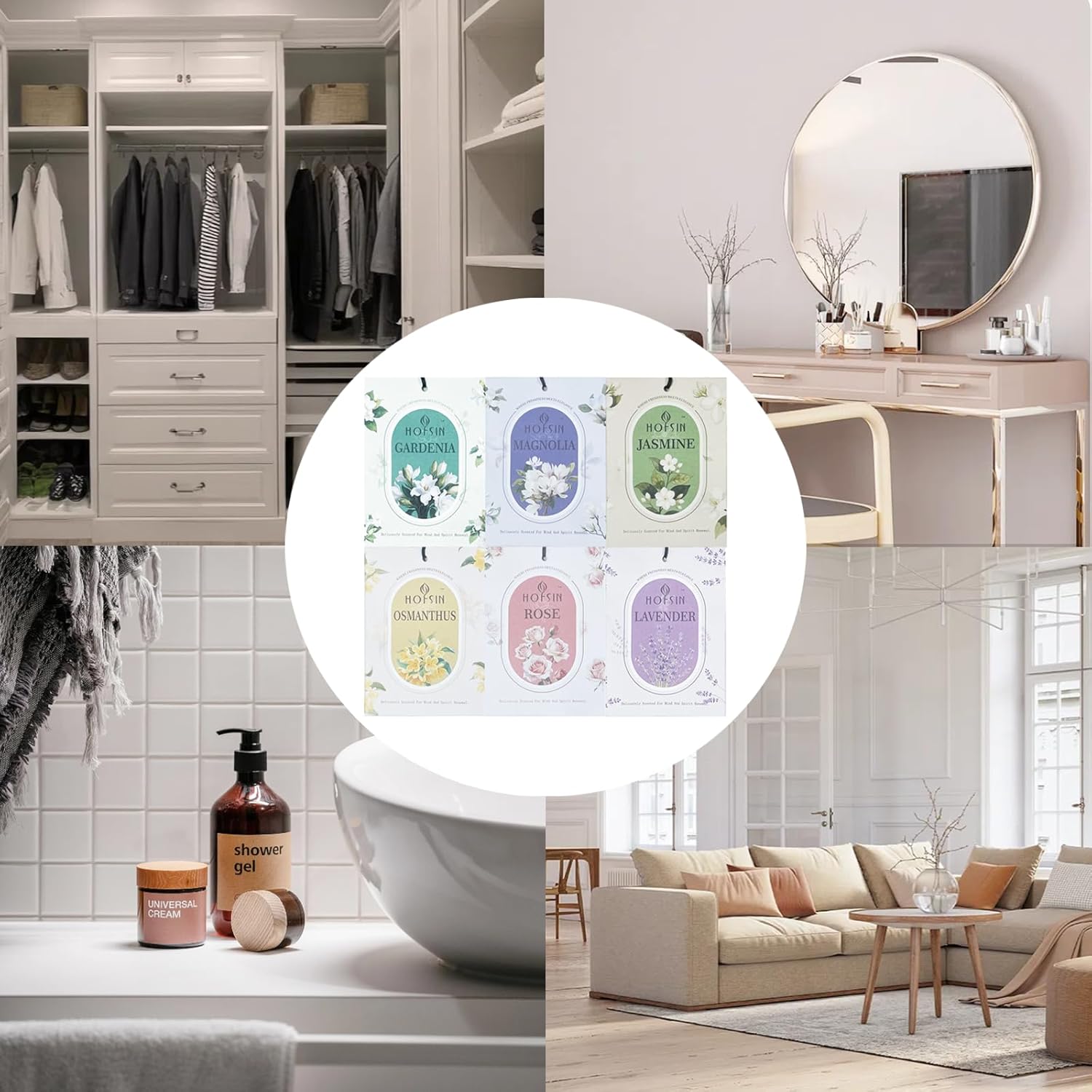 12 Pack Fragrance Bags with Hanging Strings for Home and Closet