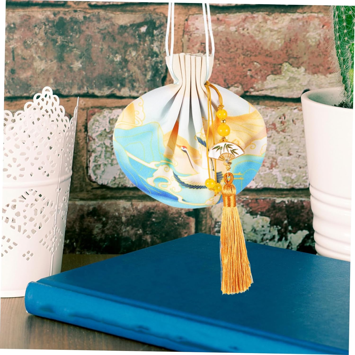 Luxshiny Chinese Style Lavender Drawstring Pouch for Home Decoration