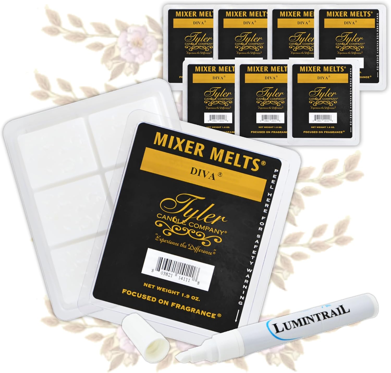 Tyler Candle Melts Diva Scent Set of 8 for Wax Warmers