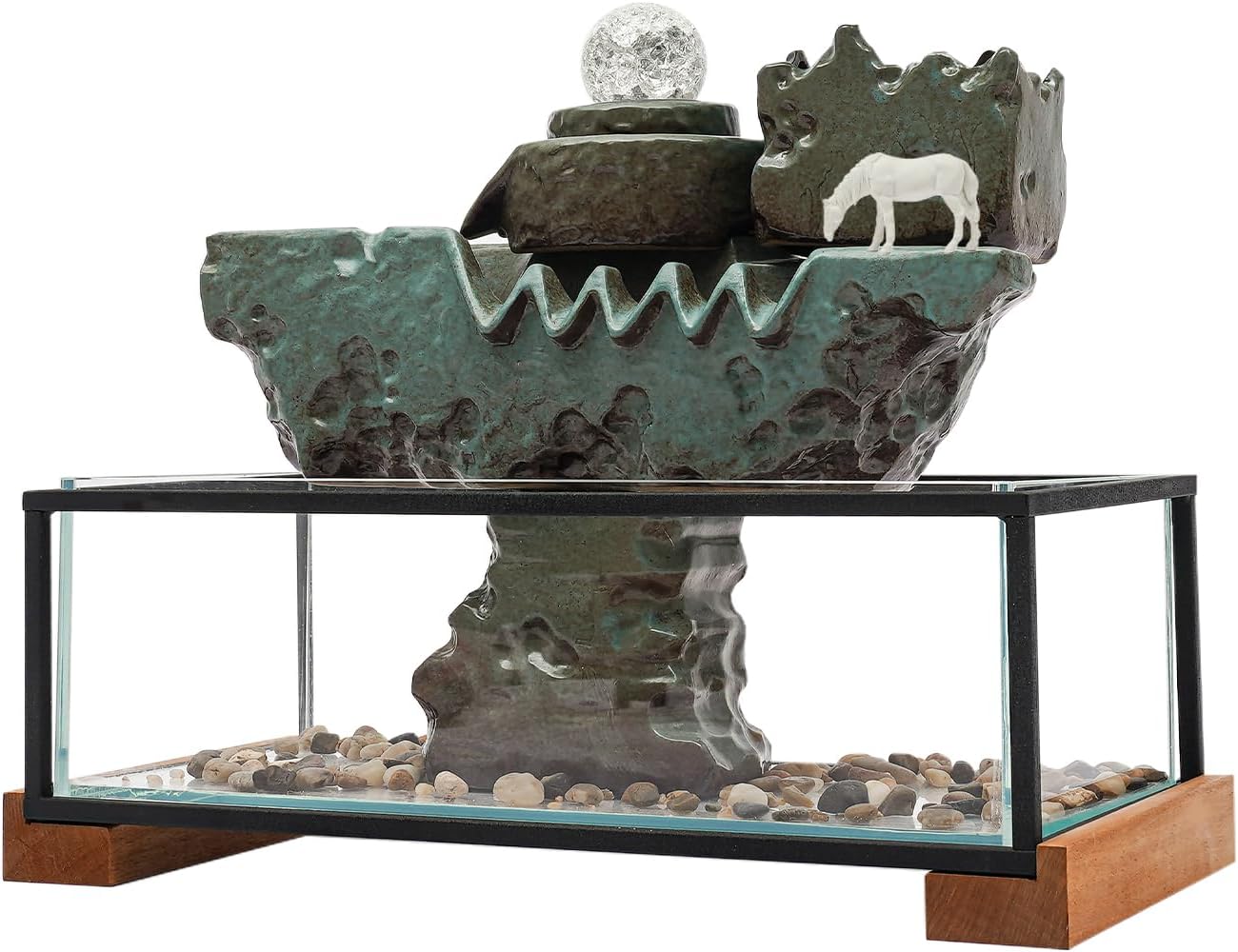 CNCEST Tabletop Water Fountain with LED Light