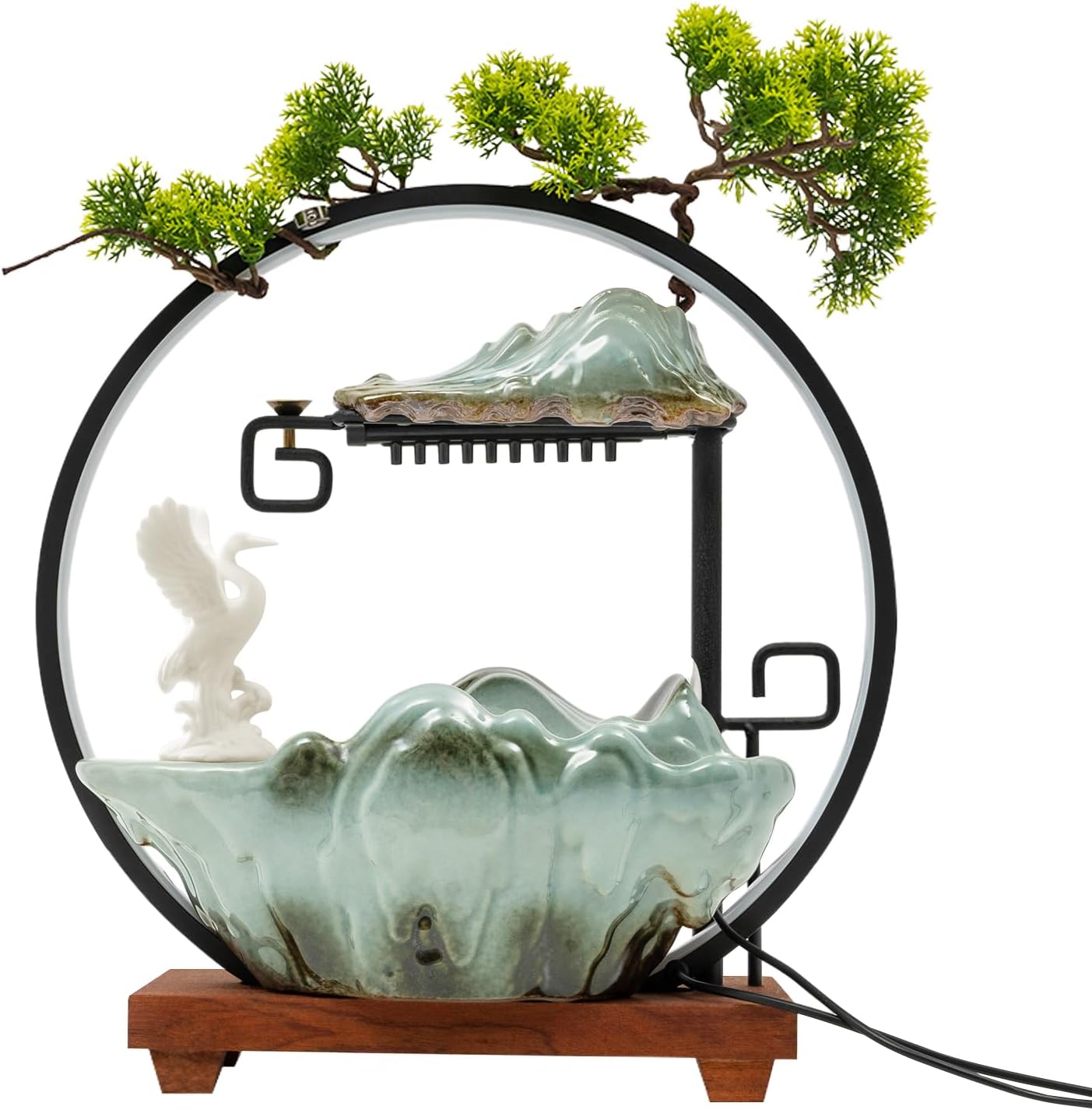 Tabletop Fountain with LED Light and Atomizer